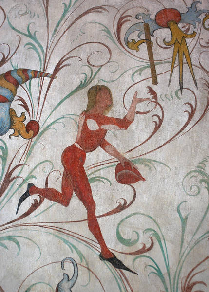 Schnabelschuhe – neue Formen spätmittelalterlicher Tracht auf einer Wandmalerei in Hall in Tirol (um 1490)