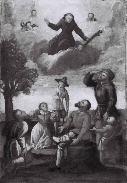 Aussätzig  – hl. Antonius als Patron der Verstoßenen auf einem Bilderzyklus (um 1709)