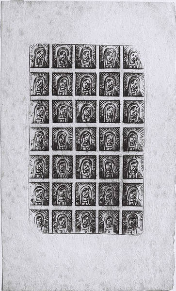 Gnadenbild Maria Landshut, Ausschneidebogen mit einzelnen Schluckbildchen