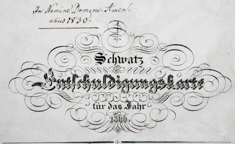 Die erste Neujahrsentschuldigungs karte für Schwaz von 1830