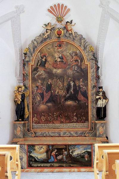 Der barocke Altar mit Altarbild von Josef Prenner, 1726