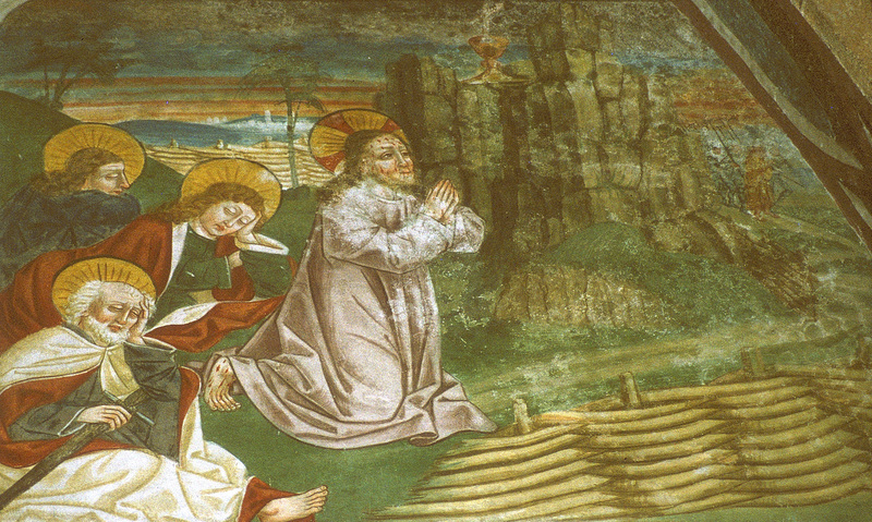 Ölbergszene in der Wallfahrtskirche Maria Schnee in Obermauern, Wandmalerei, Simon von Taisten, 1484 bis 1488