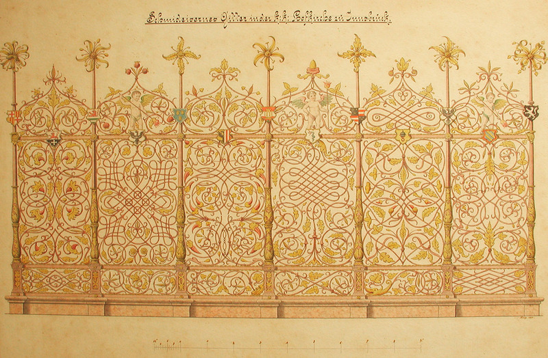 Schmiedeeisengitter am Grabmal von Kaiser Maximilian I. in der Hofkirche in Innsbruck (1573)